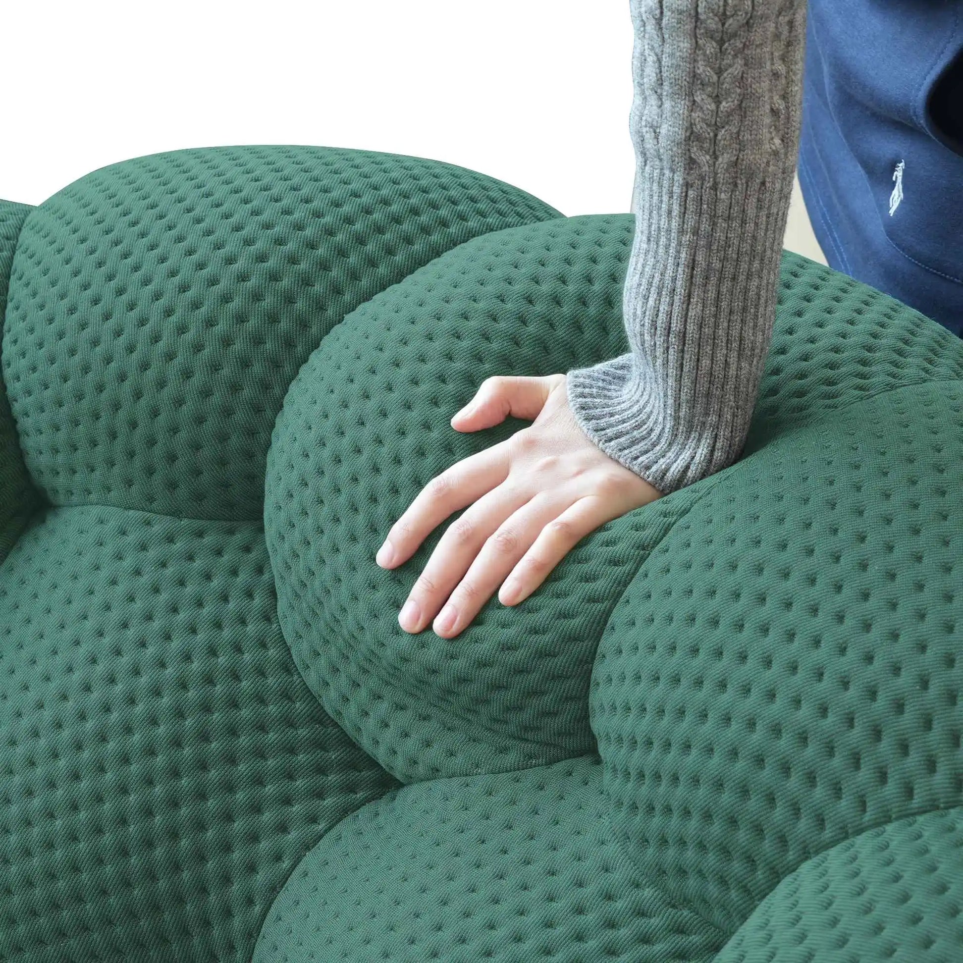 Bubble Couch Modular Sofa Single Sofa 3D-Knitted Fabric - Green