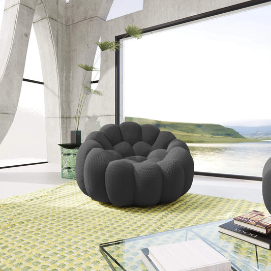 Bubble Couch Modular Sofa Single Sofa 3D-Knitted Fabric - Grey