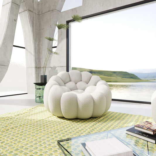 Bubble Couch Modular Sofa Single Sofa 3D-Knitted Fabric - Light Grey