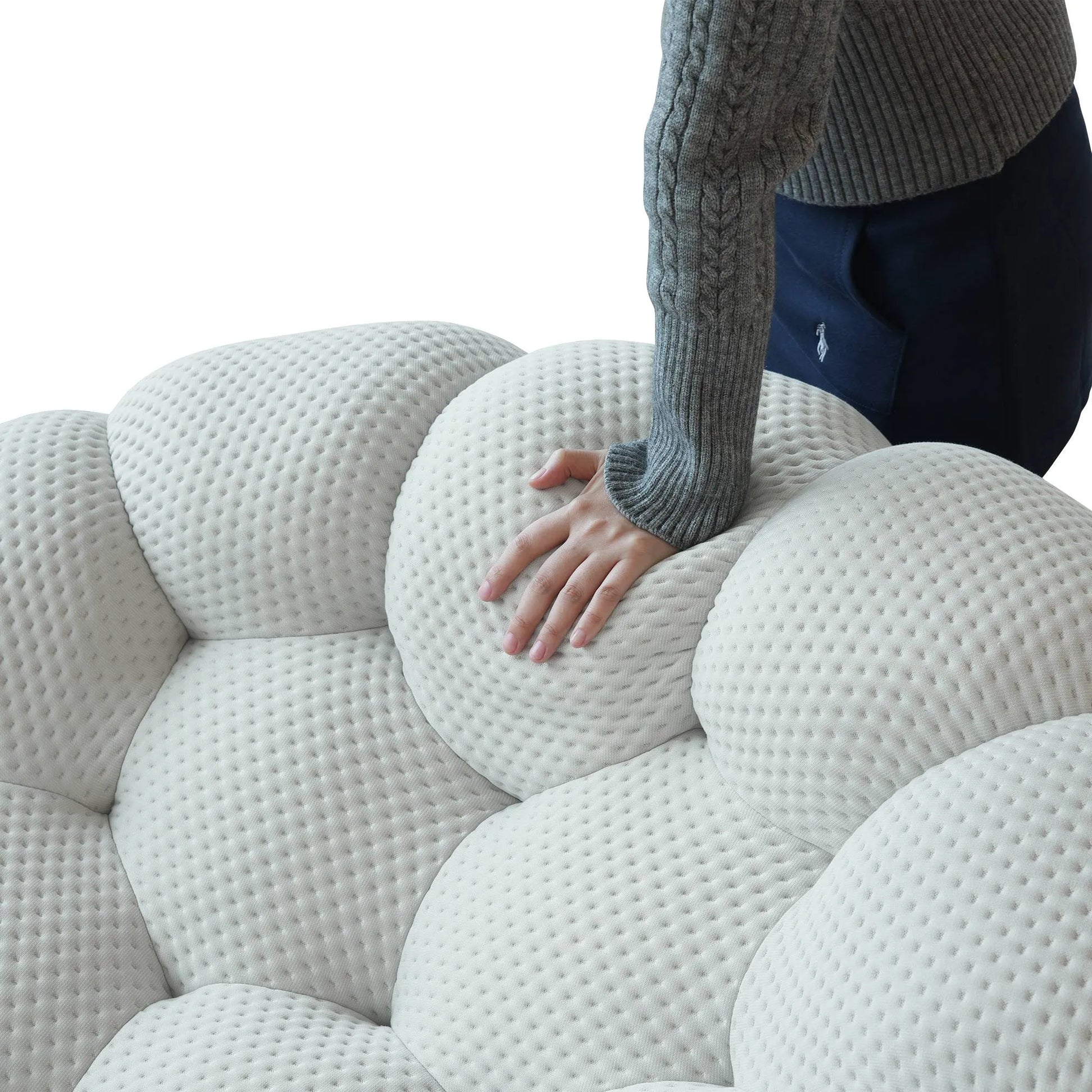 Bubble Couch Modular Sofa Single Sofa 3D-Knitted Fabric - Light Grey