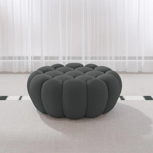 Signature Armless Boneless Couches | 1-Piece 3D-Knitted Grey Cool Stretchy Knit Ottoman
