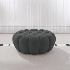 Signature Armless Boneless Couches | 1-Piece 3D-Knitted Grey Cool Stretchy Knit Ottoman