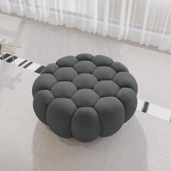 Signature Armless Boneless Couches | 1-Piece 3D-Knitted Grey Cool Stretchy Knit Ottoman