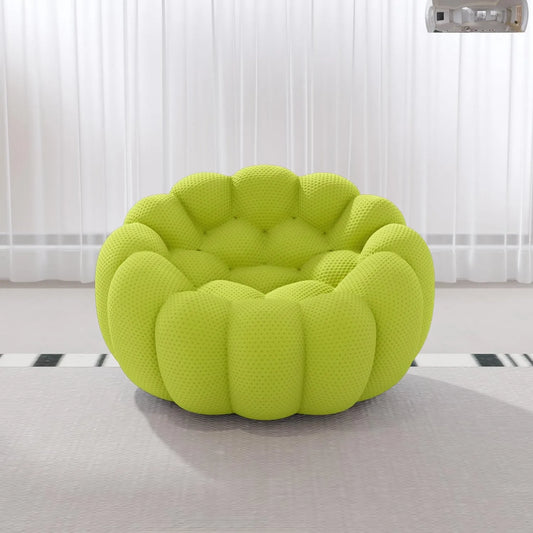 Signature Armless Boneless Couches | 1-Piece 3D-Knitted Lime Green Soft Stretchy Fabric Single Sofa 1-seater