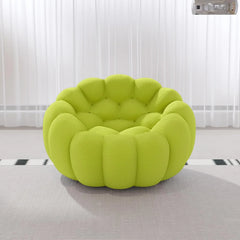 Signature Armless Boneless Couches | 1-Piece 3D-Knitted Lime Green Soft Stretchy Fabric Single Sofa 1-seater