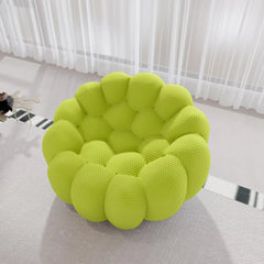 Signature Armless Boneless Couches | 1-Piece 3D-Knitted Lime Green Soft Stretchy Fabric Single Sofa 1-seater