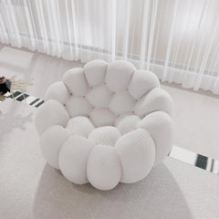 Signature Armless Boneless Couches | 1-Piece 3D-Knitted Light Grey Organic Design Single Sofa 1-seater