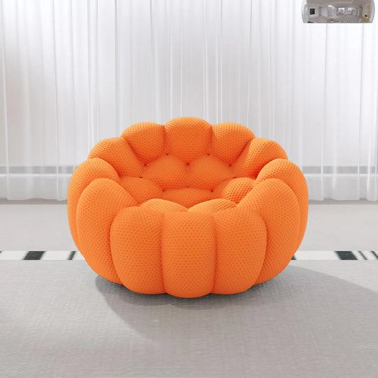 Signature Armless Boneless Couches | 1-Piece 3D-Knitted Orange Styles Like A Sculpture Single Sofa 1-seater