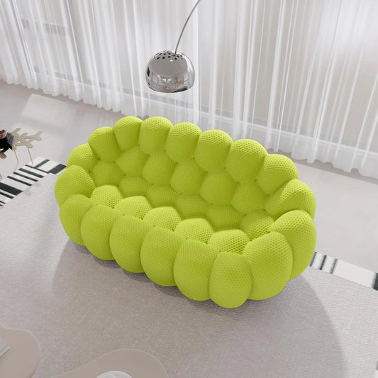 Signature Armless Boneless Couches | 1-Piece 3D-Knitted Lime Green Styles Like A Sculpture Loveseats 2-seaters