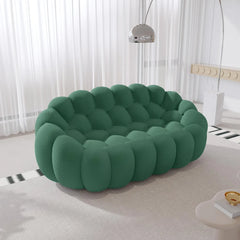 Signature Armless Boneless Couches | 1-Piece 3D-Knitted Green Soft Stretchy Fabric Loveseats 2-seaters