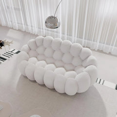 Signature Armless Boneless Couches | 1-Piece 3D-Knitted Light Grey Seamless Contours Loveseats 2-seaters