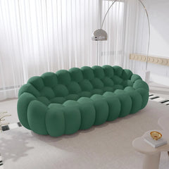Signature Armless Boneless Couches | 1-Piece 3D-Knitted Green Organic Design Loveseats 3-seaters