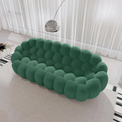 Signature Armless Boneless Couches | 1-Piece 3D-Knitted Green Organic Design Loveseats 3-seaters