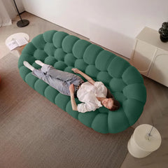 Signature Armless Boneless Couches | 1-Piece 3D-Knitted Green Organic Design Loveseats 3-seaters
