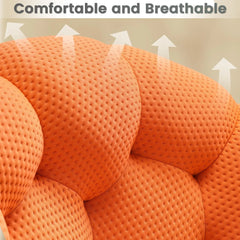 Signature Armless Boneless Couches | 1-Piece 3D-Knitted Orange Lots Of Room To Relax Loveseats 3-seaters