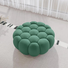Signature Armless Boneless Couches | 1-Piece 3D-Knitted Green A Soft Wavy Shape Ottoman