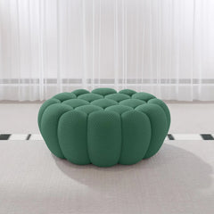 Signature Armless Boneless Couches | 1-Piece 3D-Knitted Green A Soft Wavy Shape Ottoman