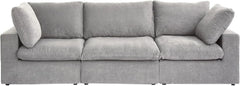 Premium Luxe Cloud Sectional Couches | 3-Piece Linen Light Grey Airy Relaxed Elegance Couch Sectionals 3-seaters