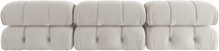 Exclusive Minimalist Modular Couches | 3-Piece Velvet Beige Bold Sculptural Design Couch Sectionals 3-seaters