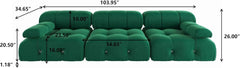 Exclusive Minimalist Modular Couches | 3-Piece Velvet Green Soft Springy Support Couch Sectionals 3-seaters
