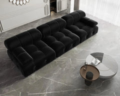 Exclusive Minimalist Modular Couches | 3-Piece Velvet Black Always In Style Couch Sectionals 3-seaters