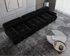 Exclusive Minimalist Modular Couches | 3-Piece Velvet Black Always In Style Couch Sectionals 3-seaters