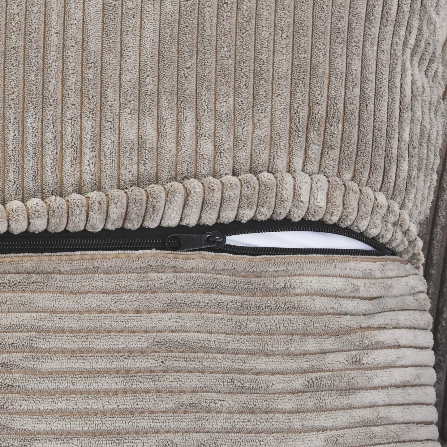 Washable Couch 129.92 " Corduroy Sectional Sofa Chaise with Removable Sofa Cover - Brown