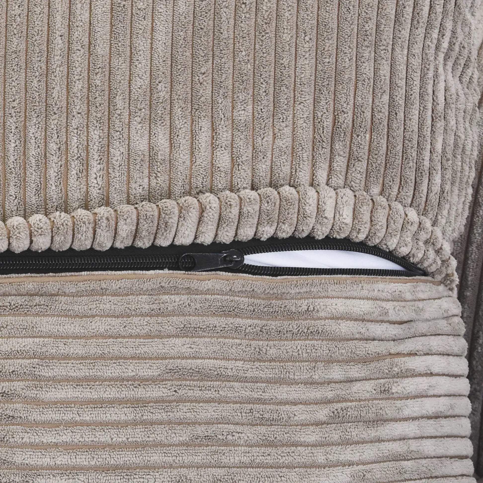 Washable Couch 129.92 " Corduroy Sectional Sofa Chaise with Removable Sofa Cover - Brown