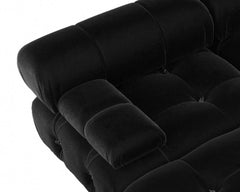 Exclusive Minimalist Modular Couches | 1-Piece Velvet Black Artful Modern Lounging Ottoman