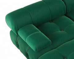 Exclusive Minimalist Modular Couches | 1-Piece Velvet Green Mix And Match Ottoman