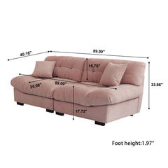 Exclusive Origin Modular Couches | 2-Piece Velvet Pink Nice To Cuddle On Loveseats 2-seaters
