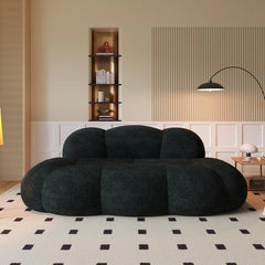Signature Cloud Boneless Couches | 1-Piece Chenille Black Single Sofa 3-Seaters