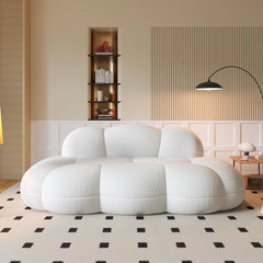 Signature Cloud Boneless Couches | 1-Piece Chenille White Single Sofa 3-Seaters