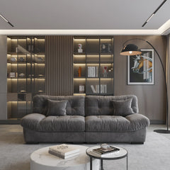 Exclusive Origin Modular Couches | 2-Piece Velvet Grey Versatile Seating Loveseats 2-seaters