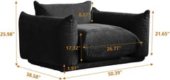 Exclusive Modern Sectional Couches | 1-Piece Chenille Black Strong Wood Legs Single Sofa 1-seater