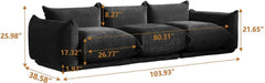 Exclusive Modern Sectional Couches | 3-Piece Chenille Black Retro-Modern Fusion Couch Sectionals 3-seaters