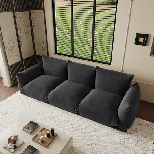 Exclusive Modern Sectional Couches | 3-Piece Chenille Black Retro-Modern Fusion Couch Sectionals 3-seaters