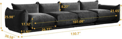 Exclusive Modern Sectional Couches | 4-Piece Chenille Black Strong Wood Legs Couch Sectionals 4-seaters
