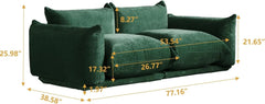 Exclusive Modern Sectional Couches | 2-Piece Chenille Green Very Soft Fabric Loveseats 2-seaters