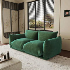 Exclusive Modern Sectional Couches | 2-Piece Chenille Green Very Soft Fabric Loveseats 2-seaters