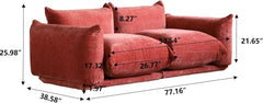 Exclusive Modern Sectional Couches | 2-Piece Chenille Orange Strong Wood Legs Loveseats 2-seaters