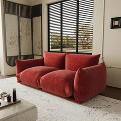 Exclusive Modern Sectional Couches | 2-Piece Chenille Orange Strong Wood Legs Loveseats 2-seaters