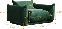 Exclusive Modern Sectional Couches | 1-Piece Chenille Green A Mix Of Old And New Single Sofa 1-seater