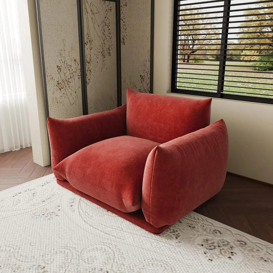 Exclusive Modern Sectional Couches | 1-Piece Chenille Orange Premium Soft Chenille Single Sofa 1-seater