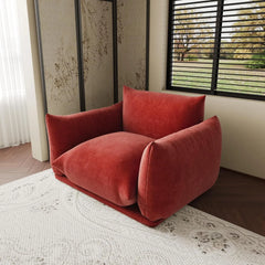 Exclusive Modern Sectional Couches | 1-Piece Chenille Orange Premium Soft Chenille Single Sofa 1-seater
