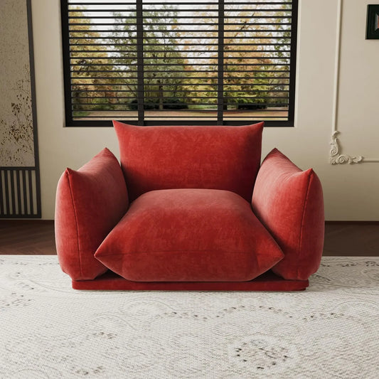 Exclusive Modern Sectional Couches | 1-Piece Chenille Orange Premium Soft Chenille Single Sofa 1-seater