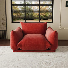 Exclusive Modern Sectional Couches | 1-Piece Chenille Orange Premium Soft Chenille Single Sofa 1-seater