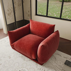 Exclusive Modern Sectional Couches | 1-Piece Chenille Orange Premium Soft Chenille Single Sofa 1-seater