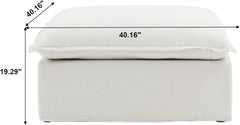 Premium Linen Cloud Sectional Couches | 1-Piece Linen White A Clean Simple Look Ottoman