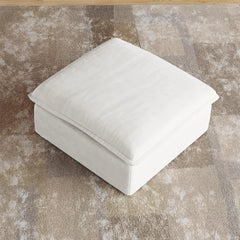 Premium Linen Cloud Sectional Couches | 4-Piece Linen White Rich Fancy Velvet L-Shaped Sectionals 3-seaters with 1-Ottomans